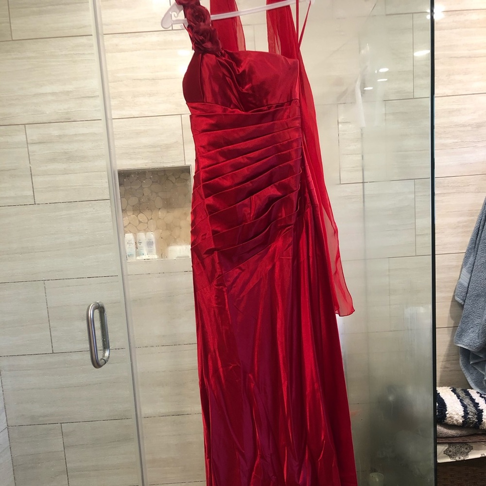 Red long dress